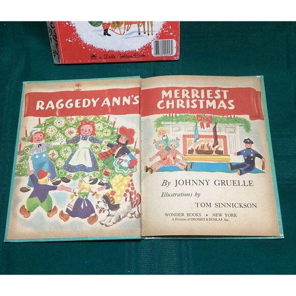 Wonder Book RAGGEDY ANN'S MERRIEST CHRISTMAS by Johnny Gruelle (1952, Hardcover) - Picture 4 of 16